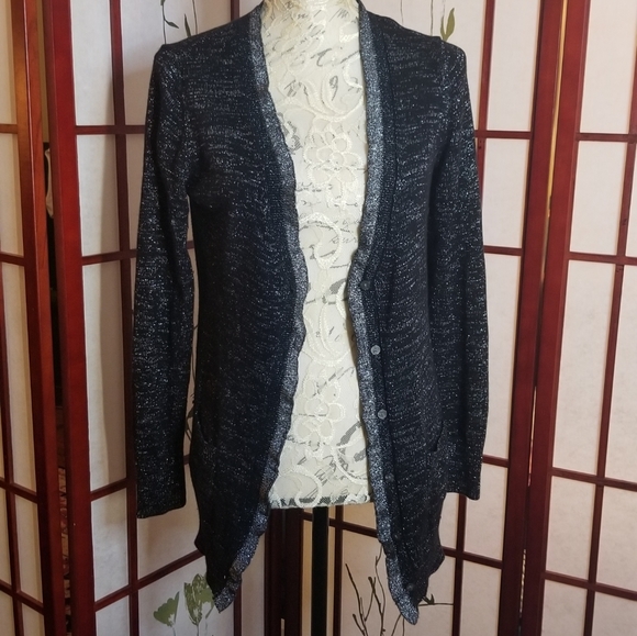 Victoria's Secret Dressy Black Sequined Cardigan GORGEOUS - Size M - Picture 9 of 12